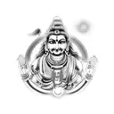 harihara avatar of Vishnu and shiva tattoo design idea