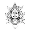 harihara avatar of Vishnu and shiva tattoo design idea