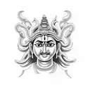 harihara avatar of Vishnu and shiva tattoo design idea