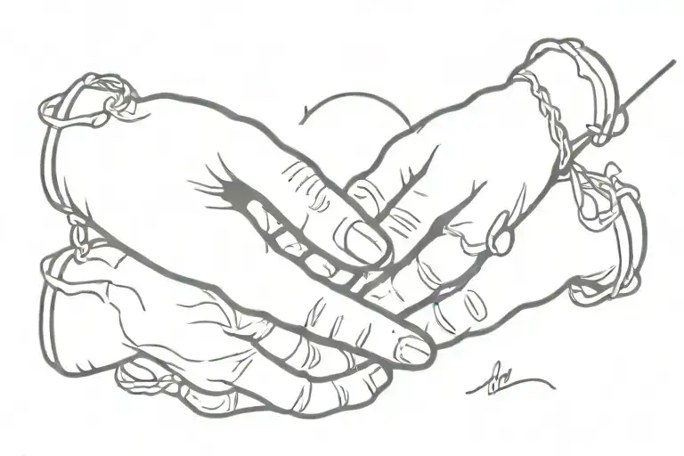 at the above there is a brother' handshake symbol which has a string of "KEEPMOVINGFORWARD" below in courier font tattoo design idea