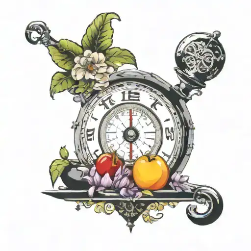 balance mind body scale manly tattoo design idea