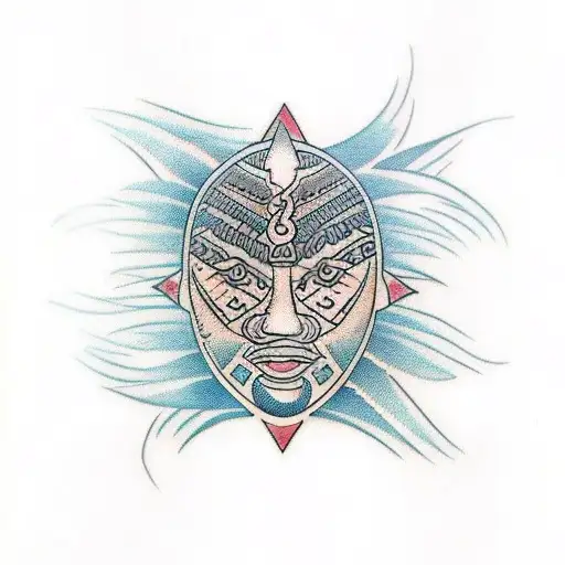 Incorporate Samoan tattoo patterns into woman face tattoo design idea