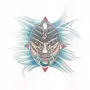 Incorporate Samoan tattoo patterns into woman face tattoo design idea