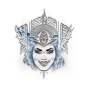 Incorporate Samoan tattoo patterns into woman face tattoo design idea