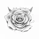 Nest of dead roses while a white dove flys away with a white rose tattoo design idea