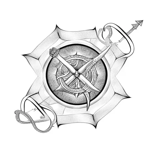 crossed swords tattoo design idea