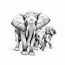 3 elephants tattoo design idea