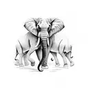 3 elephants tattoo design idea