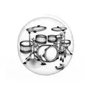 Drum set with fox silhouettes as drumheads tattoo design idea