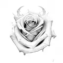 Rose with eye lashes  tattoo design idea