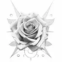 Rose with eye lashes  tattoo design idea
