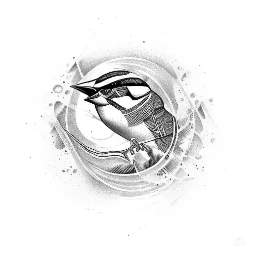 dawn water sparrow  tattoo design idea