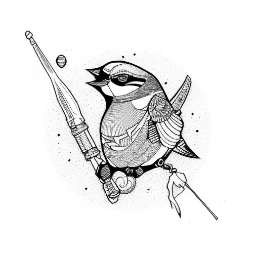sparrow outline tattoo