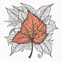 Leaf filled tattoo design idea
