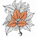Leaf filled tattoo design idea