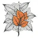 Leaf filled tattoo design idea