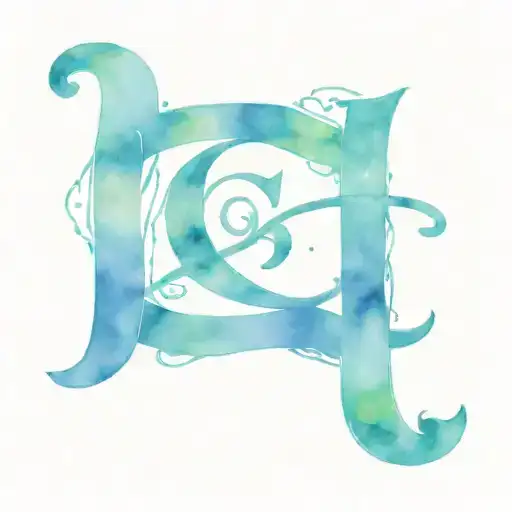 DAK initials in russian in girly font  tattoo design idea