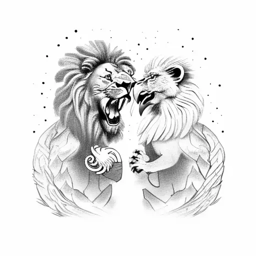 Lion Fighting Snake by Ariel Gomez (@lifetimeariel) at Lifetime Tattoo, San  Diego : r/tattoo