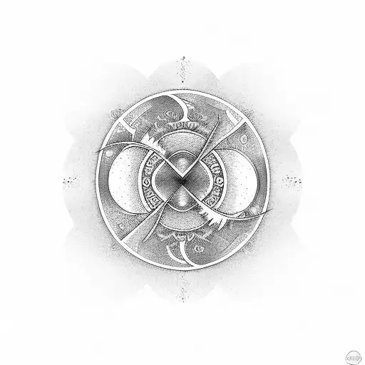 Yin and Yang with number tattoo design idea