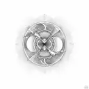 Yin and Yang with number tattoo design idea