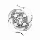 Yin and Yang with number tattoo design idea