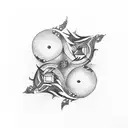 Yin and Yang with number tattoo design idea