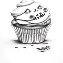 cute zombie cupcake tattoo design idea