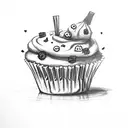 cute zombie cupcake tattoo design idea