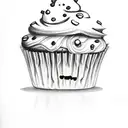 cute zombie cupcake tattoo design idea