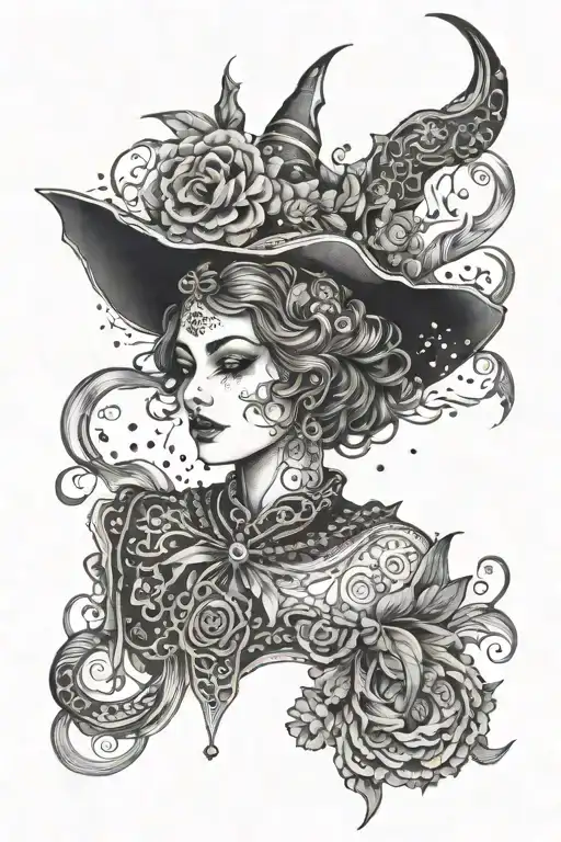 Witchy tattoo design idea