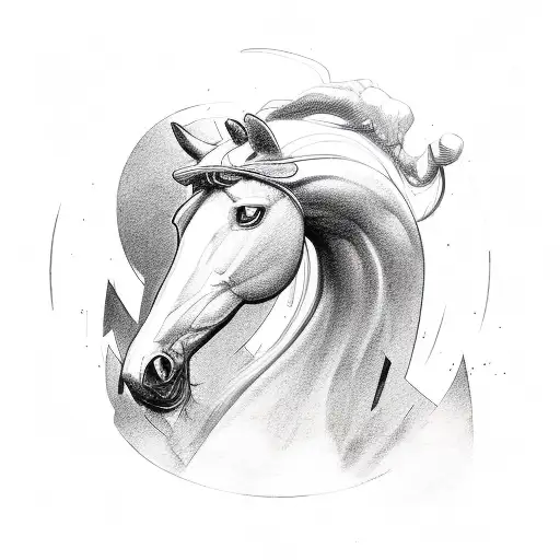 A welding torch forming the shape of a horse's head tattoo design idea