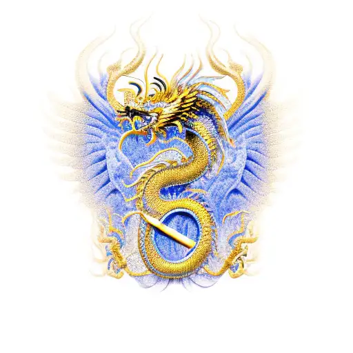 Golden Dragon Infinity Symbol tattoo design idea