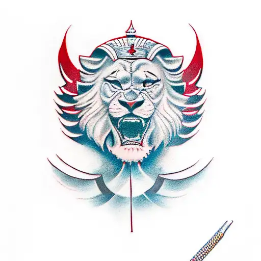 spartan lion tattoo design idea