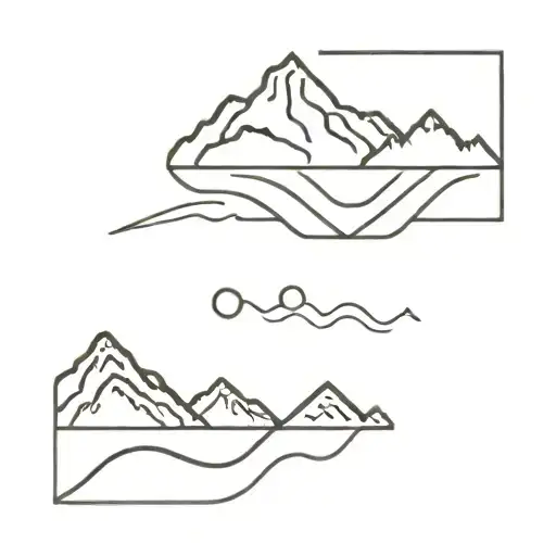 ocean and mountain with 805  tattoo design idea