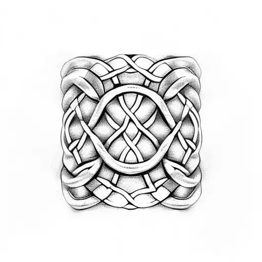 Celtic Knot type bracelet with a Boston celctica 3 leaf clover added to the style tattoo design idea