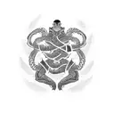 korean letters with scorpion  tattoo design idea