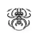 korean letters with scorpion  tattoo design idea