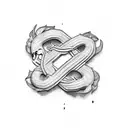 korean letters with scorpion  tattoo design idea