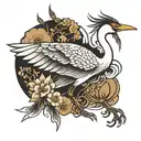 Japanese crane bird tattoo design idea