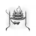 catfish with hook in mouth tattoo design idea