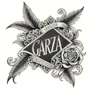 Garza last name tattoo tattoo design idea