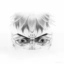eren Yeager eyes in a rectangular box tattoo design idea