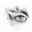 eren Yeager eyes in a rectangular box tattoo design idea