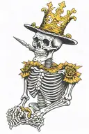 skeleton king tattoo design idea