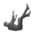 an alien falling in the air tattoo design idea