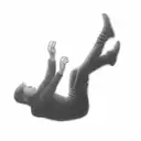 an alien falling in the air tattoo design idea