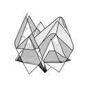 mountains inside a upside-down triangle with 3 moon phase  tattoo design idea