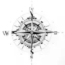 compass, clock, life. tattoo design idea