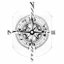 compass, clock, life. tattoo design idea