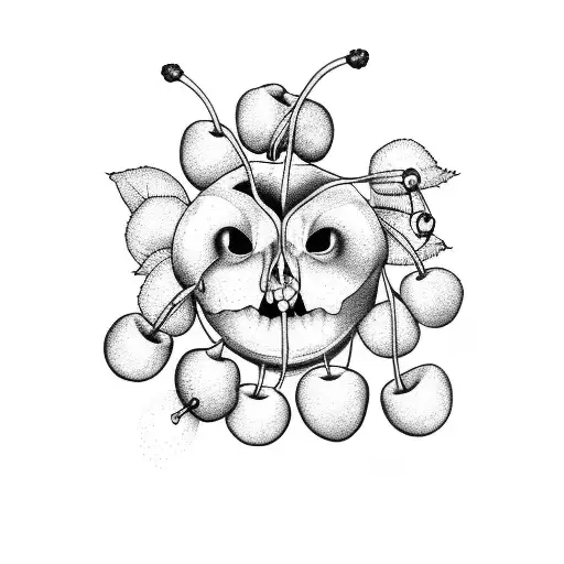 2 cherries tattoo design idea